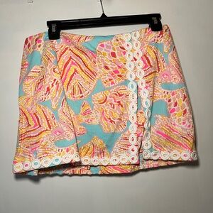 Lilly Pulitzer Lenore Skort in Breakwater Blue Tini Bikini Size 6 EUC